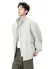 Chaqueta de Patchwork Desestructurada con Cuello Alto de Marca Nueva y de Moda Estilo Americano para Hombres y Mujeres, Ropa Exterior Casual Versátil de Moda Suelta Retro