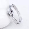 Anillo abierto de circonita simple retorcido personalizado con forma de corazón anillo anillo anillo Ángel Anillo de corazón con forma de corazón anillo de pareja de corazón joyería