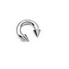 Acero Inoxidable Cónico Forma de U Herradura Tamaño Grande Dientes Internos y Externos Pendientes Anillo de Nariz Anillo de Pezón Cruz Punk Genital