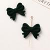 Flocado Francés de Alta Gama Retro Borgoña Terciopelo Lazo Pendientes DIY Tocado Accesorios para el Cabello Material para Colgantes al Por Mayor