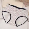 Ropa interior antibacteriana de entrepierna inferior de algodón puro estampada de cintura media para niñas, estudiantes, talla grande a cuadros a rayas, shorts triangulares que cubren la cadera