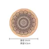 Juego de Posavasos Redondos de Corcho con Soporte de Mandala Nórdica, Esterilla Aislante Térmico, Salvamanteles, Mantel de Mesa, Esterilla