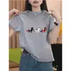 Camiseta de Algodão Puro Manga Curta com Ombro Reto para Mulheres, Moda Verão 2026, Top Amarelo Manga Curta Versátil Estiloso Jovem Tendência