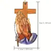 Transfronteiriço Novo Acrílico Mãos Planas Cruz Traseira Espelho Retrovisor Mochila Pingente Decorativo Natal Criativo