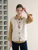Chaqueta chaleco de punto sin mangas con cuello redondo para mujer, estilo otoño e invierno, diseño en capas con cárdigan top de suéter con botón de cuerno