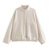 Uniforme de Béisbol de Cuello Alto para Primavera y Otoño 2023 Ropa Europea y Americana Estilo Urbano Casual Color Sólido Chaqueta Holgada Suave de Lana