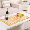 Tapete para mesa de centro europeu 40*84cm tecido bronzeamento PVC Toalha de mesa oval à prova d'água anti-escaldante tapete de plástico macio