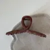 Grampo de Cabelo Grande com Padrão de Mármore Tingido Marrom Grampo de Cabelo de Nicho Elegante de Alta Qualidade Presilha de Tubarão Acessórios de Cabelo Novo Estilo