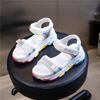 Sandalias de Suela Arcoíris de Verano para Mujer 2026 Nuevos Zapatos Planos Versátiles y Transpirables para Mujer con Velcro Zapatos Casuales para Mujer