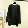 Cardigan Fino de Manga Longa de Modal de Verão para Mulheres, Casaco com Proteção Solar, Jaqueta Xale de Cor Sólida, Design Irregular, Camisa para Ar Condicionado