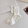 Calcetines de Algodón con Rayas Verticales Básicos para Primavera y Verano Calcetines Delgados Calcetines de Media Caña Estilo JK Negro y Blanco Gris Calcetines Afelpados