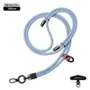 Nuevo cordón para teléfono móvil 6MM resistente para colgar en el cuello ajustable para exteriores anti-pérdida delicada cuerda trenzada para muñeca negra