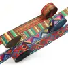 Cinta de sarga densa impresa por transferencia de calor con patrones étnicos vintage, adecuada para bolsos, mochilas y decoración de ropa, personalizable