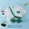 Camiseta Lomi Rabbit 2026 Design de Bolsa 3D para Meninos e Meninas, Algodão Puro Verão Manga Curta Desenho Animado Carro Meia Manga Fofo