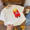 Camiseta de Verano para Niños de Manga Corta Bebé Papas Fritas Estilo K Dibujos Animados Estéreo Mediana y Grande Tops Lindos para Niños 0018A023