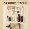Bolsa de Maquillaje de Malla Flocada Corazón de Amor Portátil para Labiales Gran Capacidad Almacenamiento de Viaje Bolsa de Lavar Grande