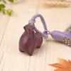 Ano do Cavalo Zodíaco Madeira Violeta Esculpido Cavalo Tang Chaveiro Pingente com Borla Trançada Decoração de Bolsa Artesanato em Madeira