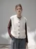 Chaleco de punto de estilo retro con cuello redondo y un solo botón para mujer, nuevo suéter chaleco sin mangas para otoño e invierno, versátil y adelgazante para capas