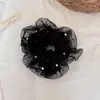 Scrunchie de Malha de Pérolas de Alta Qualidade Estilo Francês para Mulheres, Prendedor de Cabelo Grande para a Parte de Trás da Cabeça, Acessório de Cabelo Elegante