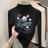 Camada de base de fleece escovado da moda para meninas, outono e inverno, para crianças mais velhas, com estampas de desenhos animados fofas, top quente de manga comprida