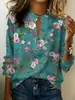 Camisa casual holgada de mujer con estampado floral para Amazon AliExpress europeo y americano