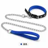 Conjunto de coleira e guia para cães com proteção de espuma para o pescoço, corrente anti-mordida de metal para cães de porte grande e médio, suprimentos para animais de estimação disponíveis em estoque e personalizáveis
