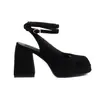 Nuevos Zapatos de Primavera 2023 Punta Cuadrada Estilo Europeo y Americano Hebilla Baotou Sandalias Abiertas Sandalias de Tacón Grueso 40-43 Zapatos de Comercio Exterior