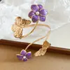 Jardín de Monet~ Flores de Aceite Goteante Mariposa Pulsera de Brazo Estilo Bosque Dulce Pulsera de Temperamento Sentido del Diseño Joyería de Mano de Nicho
