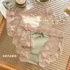 Ropa Interior de Encaje Hueco Sexy Fina de Cintura Media Sin Costuras con Ribete de Encaje y Abertura Alta - Venta Caliente de Comercio Transfronterizo