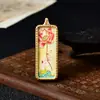 Pingente Xizang Thangka Oito Santos Padroeiros Thangka Pendurado Colar Pingente Aço Titânio Colar Thangka Pingente Caixa Ga U