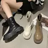 Botas Martin de temperamento de alto valor estilo callejero 2026 estilo popular de celebridad de internet apertura poco profunda color sólido para personas bajas visualmente más altas botas para mujer