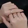 Anillos de Pareja de Estrella de Cuatro Puntas de Plata de Ley S925, un Par de Anillos de Estrella Estilo Coreano con Textura de Hielo Triturado, Anillos Ajustables de Nicho al por Mayor