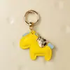 Fique Rico Logo Chaveiro Pônei Pingente de Desenho Animado em Couro Acessório para Bolsa Feminina Ano do Cavalo Pequeno Pingente em Estoque