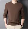 Camiseta térmica de forro polar de doble cara para hombre, otoño e invierno, cálida, de cuello medio, holgada, manga larga, camiseta base de forro polar versátil para otoño