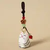 Llavero colgante de talla de madera hecha a mano para llaves de coche de gato, colgante para mochila escolar de mascota linda femenina, regalo para novias, venta al por mayor
