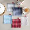 Posavasos de Tela Doble Capa a Cuadros Aislante Posavasos Cuadrado Almohadilla para Taza
