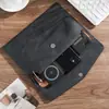 Bolsa de Armazenamento de Documentos em Couro A4 Maleta Simples Retro Camada Única Espessada Impermeável Grande Capacidade Bolsa para Reuniões de Negócios