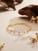 Elegante Pulseira Europeia e Americana Transfronteiriça de Aço Titânio com Trevo de Quatro Folhas Branco para Mulheres, Pulseira da Moda de Alta Qualidade que Não Desbota, Joia Transfronteiriça