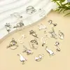 Mezcla 10 Series de Gatos Aleación de Plata de Tíbet Accesorios de Animales Colgante de Gato Lunar Pulsera DIY Llavero Colgante de Joyería