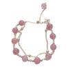 Celebridad de Internet Super Inmortal Mori Pulsera Falsa de Dos Piezas Cadena Metálica para Mujer Perla Cristal de Fresa Pulsera Hecha a Mano con Perlas Pulsera para Novia Estudiante