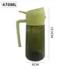 Pote de Óleo com Borrifador e Bico pour de Dupla Finalidade 470ml de Grande Capacidade Frasco de Óleo de Vidro Atomizado Pote de Óleo com Abertura e Fechamento de Borrifador Integrados Verde