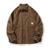 Camisa de Trabajo Lavada Estilo Japonés de Manga Larga para Hombre 2025 Primavera Nueva Suelta Retro Remache Patchwork Chaqueta Camisera Q