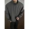 Jaqueta vintage desconstruída estilo americano com retalhos e gola alta para homens, marca da moda para primavera e outono, casaco versátil simples novo casual de corte solto