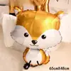 Balões de Festa com Tema de Animais da Selva Estilo Desenho Animado Decoração de Festa de Um Ano Balões de Porco-espinho Raposa Guaxinim Esquilo