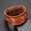 Pulsera tejida de estilo nacional retro europeo y americano directa de fábrica, joyería explosiva de AliExpress, pulsera de cuero simple para hombre
