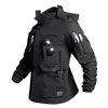 Nueva chaqueta táctica de montañismo impermeable, cálida, de corte holgado, multibolsillos, forrada de polar para otoño e invierno, conjunto transfronterizo