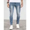 Aliexpress 2026 Verão Jeans Masculino Hip-Hop Versátil Slim Fit Estilo de Rua Americano Apertado Calça Casual em Estoque