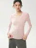 Suéter de lana 100% pura, hilado fino integrado sin costuras, para mujer, cuello en V, nuevo, corte slim, tejido fino, capa base