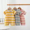 Macacão Curto Listrado de Verão Macacão de Bebê Roupas para Recém-Nascidos Macacão