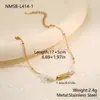 Pulsera Transfronteriza Europea y Americana Nueva de Acero Inoxidable con Concha de Perla Natural y Acero de Titanio Diseño de Nicho Estilo Vacacional Joyería al por Mayor